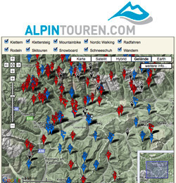 Alpintouren Karte