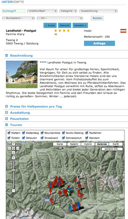 Alpintouren Unterkunftsliste