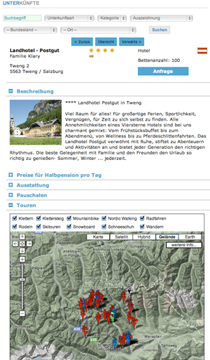 Alpintouren Unterkunftsliste