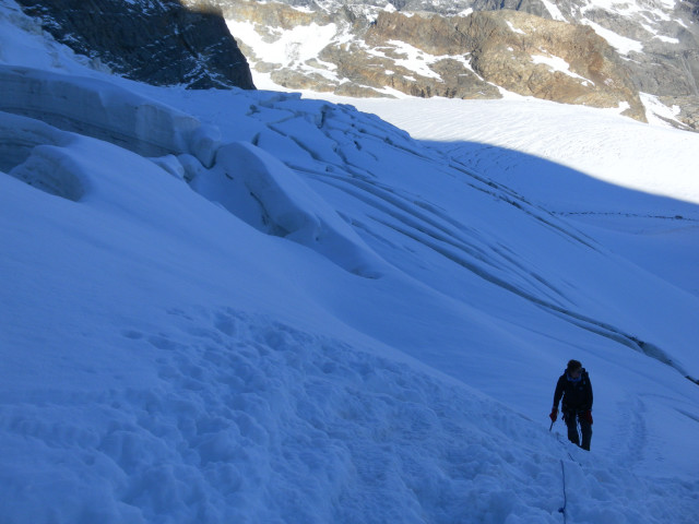 Foto: Wolfgang Lauschensky / Wandertour / Piz Palü - Eisriese in der Berninagruppe (3905 m) / am Vadret Pers / 04.11.2013 20:20:53