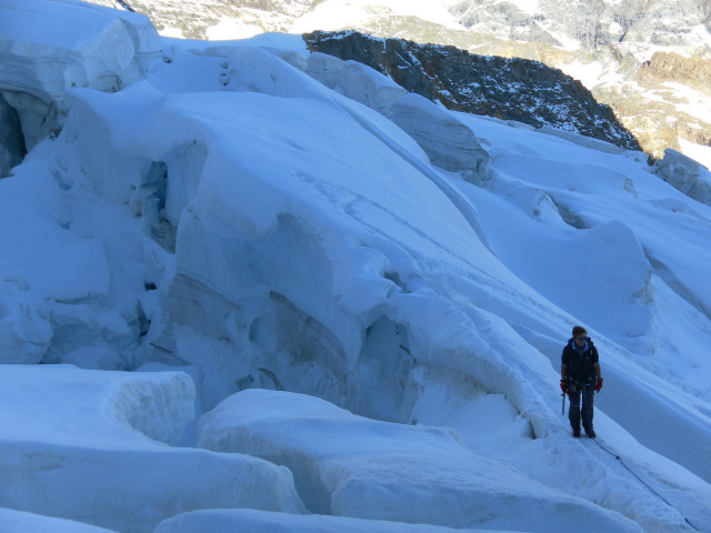 Foto: Wolfgang Lauschensky / Wandertour / Piz Palü - Eisriese in der Berninagruppe (3905 m) / gewaltige Bruchzone / 04.11.2013 20:20:35