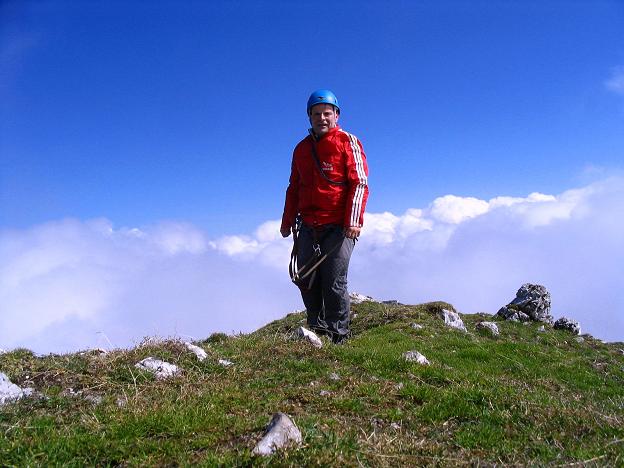 Foto: Andreas Koller / Klettersteigtour / Hochturm - Nordflankensteig (2088 m) / Am Gipfel des Hochturm / 18.09.2007 01:15:27