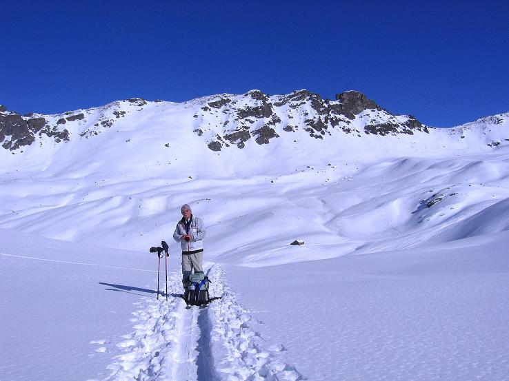Foto: Andreas Koller / Skitour / Pulverschnee am Valzifenzer Grat (2515 m) / Im Anstieg von der Zollhütte / 17.02.2008 01:00:27