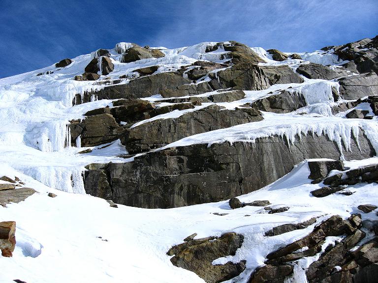 Foto: Andreas Koller / Skitour / Durch das Rosimtal auf die Schildspitze (3461m) / Eiskaskaden im Rosimtal / 22.02.2008 02:23:24