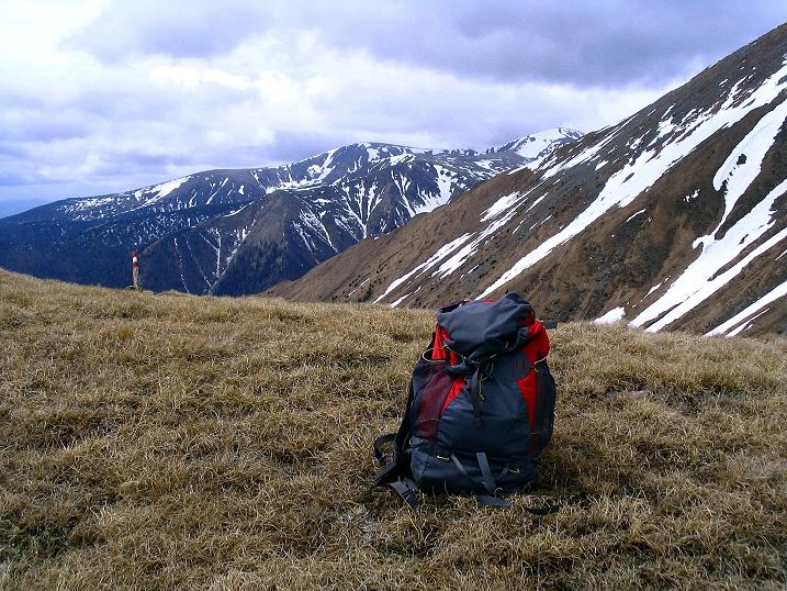Foto: Andreas Koller / Wander Tour / Durch den Brandstätter Graben auf den Maierangerkogel (2356m) / Blick aus dem Brandstättertörl nach S / 20.05.2008 00:39:51