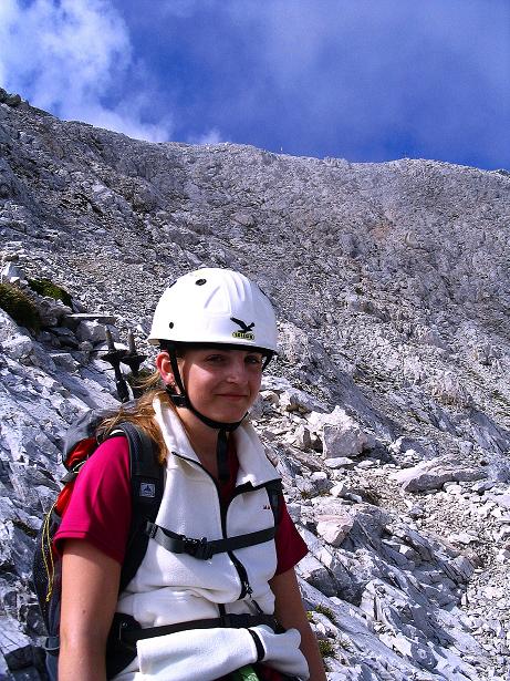 Foto: Andreas Koller / Klettersteigtour / Via Sartor auf den Hochweißstein / Monte Peralba (2694m) / Da warten noch viele Stelle I / 10.09.2008 00:01:46