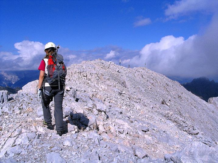 Foto: Andreas Koller / Klettersteigtour / Via Sartor auf den Hochweißstein / Monte Peralba (2694m) / Die letzten Meter zum Gipfel / 10.09.2008 00:01:27