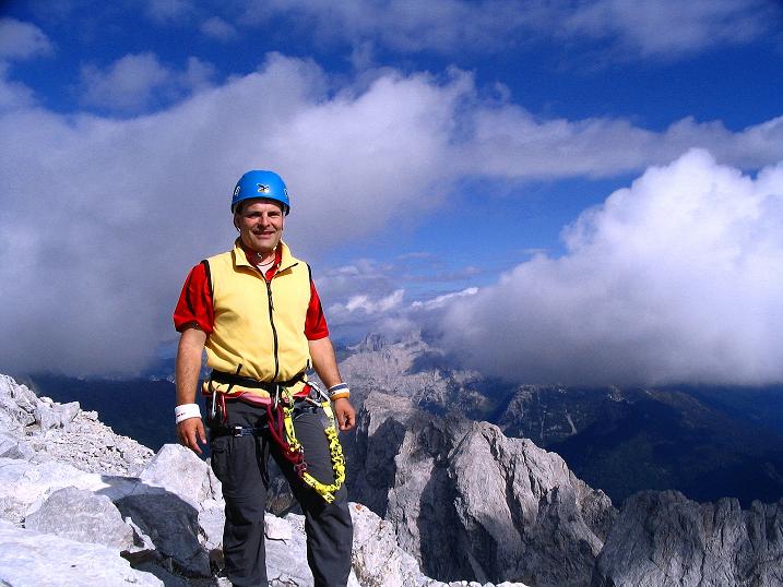 Foto: Andreas Koller / Klettersteigtour / Via Sartor auf den Hochweißstein / Monte Peralba (2694m) / Gipfelfreuden am Hochweißstein / 09.09.2008 23:58:48