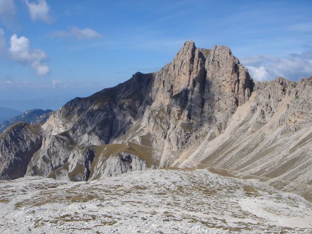 Foto: Manfred Karl / Klettersteigtour / Laurenzisteig auf den Mittleren Molignon / Roterdspitze vom Weg zum Molignonpass / 14.09.2008 11:39:20