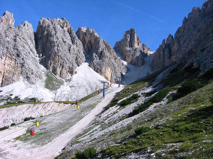 Foto: Andreas Koller / Klettersteigtour / Ferrata Marino Bianchi - Cristallo di Mezzo (3167 m) / Die Eiergondeln zur Forcella Staunies / 23.09.2008 01:39:19