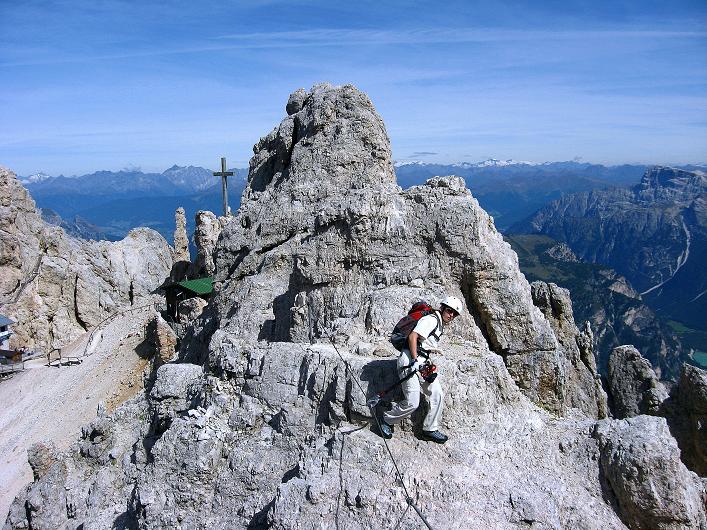 Foto: Andreas Koller / Klettersteigtour / Ferrata Marino Bianchi - Cristallo di Mezzo (3167 m) / Kurz nach dem Rif. Guido Lorenzi / 23.09.2008 01:36:20
