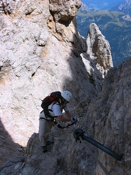 Foto: Andreas Koller / Klettersteigtour / Ferrata Marino Bianchi - Cristallo di Mezzo (3167 m) / Licht und Schatten auf der Ferrata Marino Bianchi / 23.09.2008 01:34:41