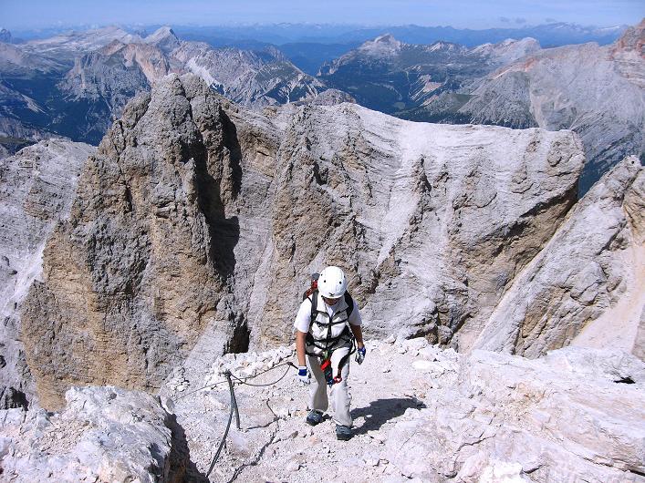 Foto: Andreas Koller / Klettersteigtour / Ferrata Marino Bianchi - Cristallo di Mezzo (3167 m) / Kurz zum Entspannen leichtes Gelände / 23.09.2008 01:32:44