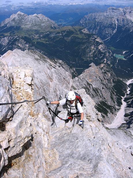 Foto: Andreas Koller / Klettersteigtour / Ferrata Marino Bianchi - Cristallo di Mezzo (3167 m) / Ausgesetzte Gratpassage / 23.09.2008 01:31:19