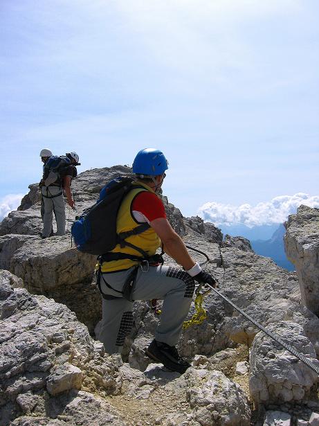 Foto: Andreas Koller / Klettersteigtour / Ferrata Marino Bianchi - Cristallo di Mezzo (3167 m) / Am Grat / 23.09.2008 01:30:17