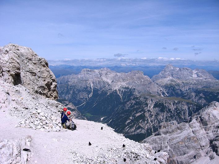 Foto: Andreas Koller / Klettersteigtour / Ferrata Marino Bianchi - Cristallo di Mezzo (3167 m) / Blick in die Sextener Dolomiten / 23.09.2008 01:27:09