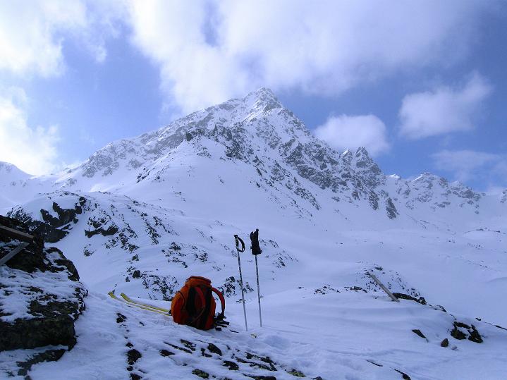 Foto: Andreas Koller / Skitour / Impressionen am Flüelapass (2606 m) / Blick auf das Flüela Schwarzhorn (3147 m) / 09.02.2009 00:54:05