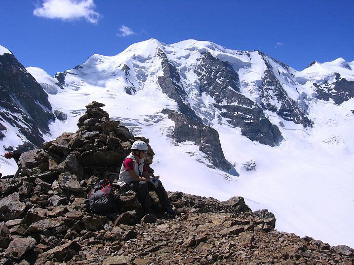 Foto: Andreas Koller / Klettersteigtour / Klettersteig Piz Trovat (3146m) / Am Piz Trovat, um das Panorama zu genießen / 18.07.2009 00:07:35
