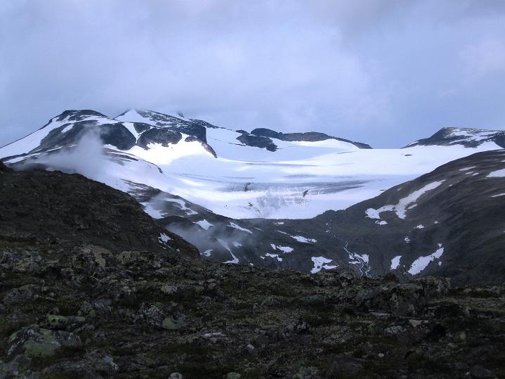Foto: Andreas Koller / Wandertour / Von Spiterstulen auf den Glittertind (2465 m) / Blick zum Galdhopiggen (2469 m) mit dem Styggebreen / 05.08.2009 19:00:43