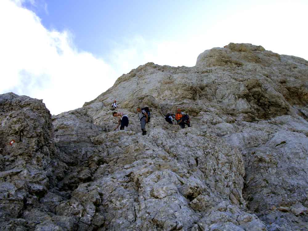 Foto: Datzi / Wandertour / 4-Tages Biwakrundtour in den Julischen Alpen mit 3.Gipfelanstiegen (Triglav-Razor-Skrlatica) mit Klettersteig C-D / Klettersteig Triglav / 04.09.2009 18:25:17