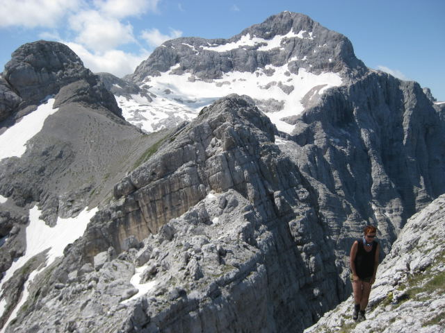 Foto: Wolfgang Lauschensky / Wandertour / Cmir (2393m) / Triglavblick am Cmirgrat, links der Begunjski vrh / 17.10.2009 18:40:34