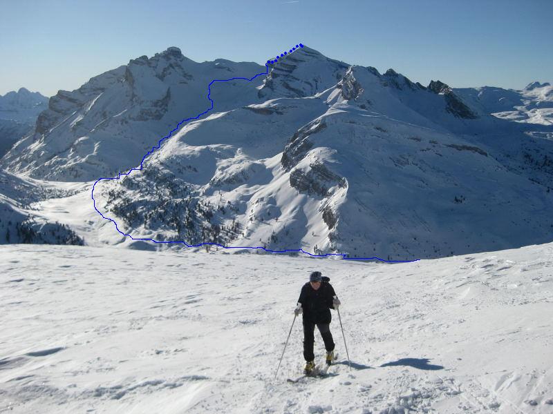 Foto: Wolfgang Lauschensky / Skitour / Lavarella 3055m (La Varella) / Lavarella gegenüber dem Limojoch / 12.12.2009 16:53:40