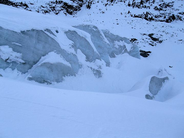Foto: Andreas Koller / Skitour / Munt Pers und Gletscherabfahrt (3207 m) / Spalten am Morteratschgletscher / 07.02.2010 17:09:46