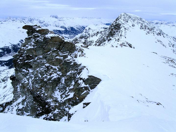 Foto: Andreas Koller / Skitour / Piz Corvatsch (3451 m) / Blick zum Piz Murtel (3422 m) / 09.02.2010 00:14:54