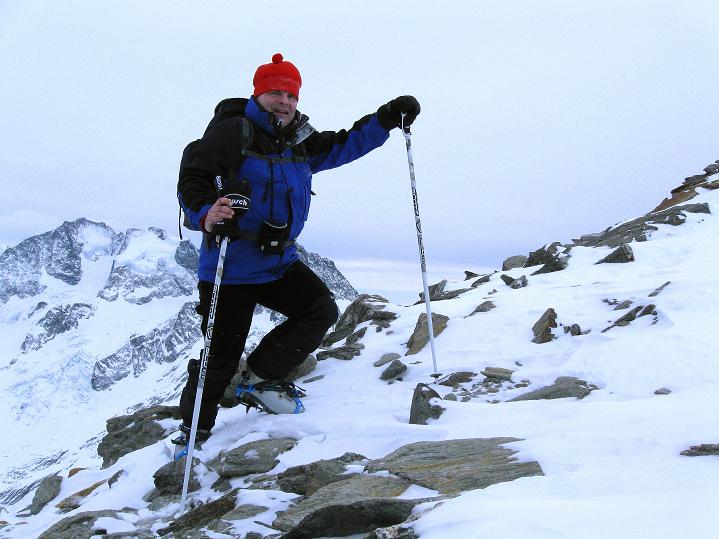 Foto: Andreas Koller / Skitour / Piz Corvatsch (3451 m) / Anstieg am Grat / 09.02.2010 00:14:35