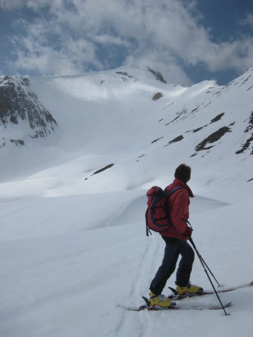 Foto: Wolfgang Lauschensky / Skitour / Monte Sella di Sennes oder Muntejela de Senes (2787m) / Rückblick Osthang / 13.04.2010 18:14:52