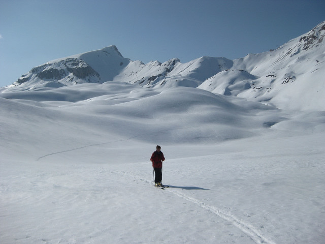 Foto: Wolfgang Lauschensky / Skitour / Monte Sella di Sennes oder Muntejela de Senes (2787m) / Sennes-Hochebene vor Muntejela / 13.04.2010 18:14:06