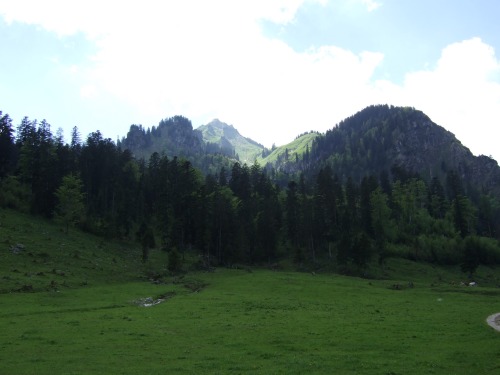 Foto: hofchri / Mountainbiketour / Rund um den Hochgern über Jochbergalm (1270 m) / Blick von Eschelmoos zum Hochern / 23.06.2010 20:33:20