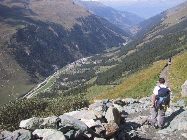 Foto: Wolfgang Lauschensky / Wandertour / Bishorn 4153m / Almweg hinab nach Zinal / 23.07.2010 23:35:27