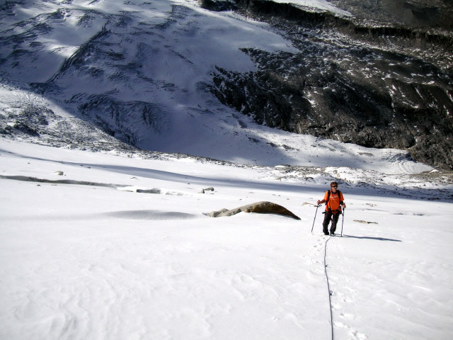 Foto: Wolfgang Lauschensky / Wandertour / Berlinerspitze oder III.Hornspitze 3254m / am mittelsteilen Hornkees / 24.07.2010 15:26:49
