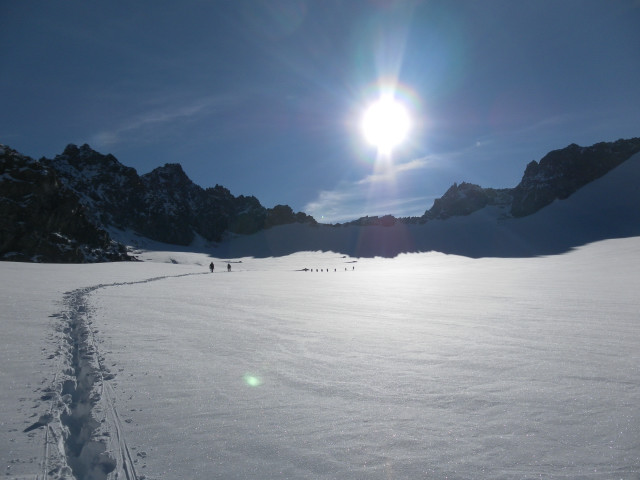 Foto: Wolfgang Lauschensky / Wandertour / Piz Morteratsch 3751m / Vadretta da Tschierva unter der Bovalscharte / 13.08.2010 16:15:43