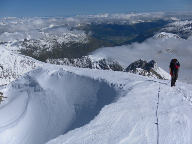 Foto: Wolfgang Lauschensky / Wandertour / Piz Morteratsch 3751m / kurz am Nordwestgrat / 13.08.2010 16:14:02