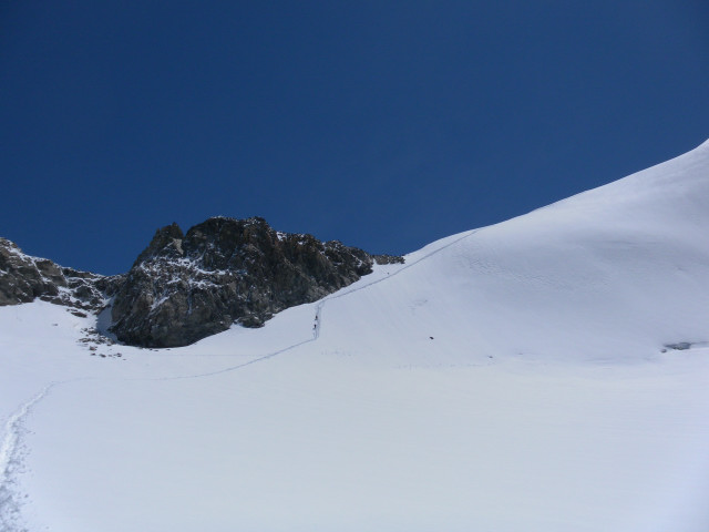 Foto: Wolfgang Lauschensky / Wandertour / Piz Morteratsch 3751m / letzte Steilstufe der Vadretta da Tschierva im Abstieg / 13.08.2010 16:13:13
