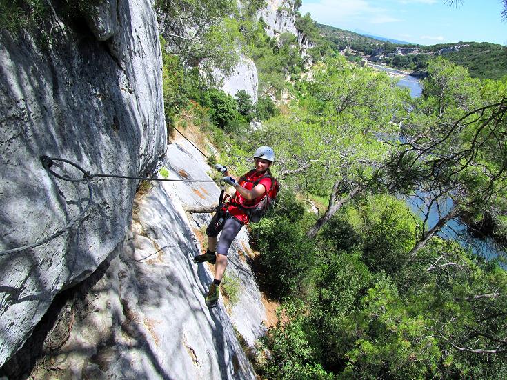 Foto: Andreas Koller / Klettersteigtour / Via ferrata Les Gorges du Gardon (130m) / 17.08.2010 14:12:45
