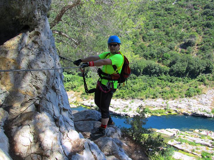 Foto: Andreas Koller / Klettersteigtour / Via ferrata Les Gorges du Gardon (130m) / 17.08.2010 14:10:53