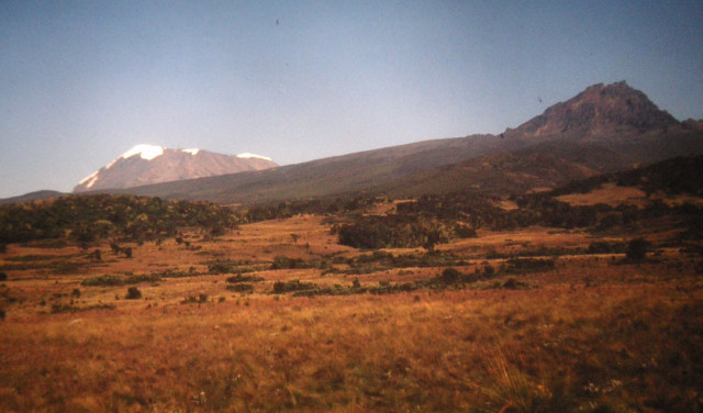 Foto: Wolfgang Lauschensky / Wandertour / Uhuru Peak 5895m ( Kilimanjaro oder Kilimandscharo ) Marangu-Route / Kibo und Mawenzi am Weg zu den Horombo Huts / 18.08.2010 18:05:14