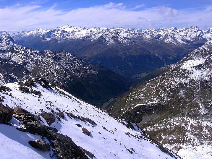Foto: Andreas Koller / Wandertour / Schussgrubenkogel mit Abstiegsvarianten (3211m) / Ausicht in die Ötztaler Alpen mit der Wildspitze (3770m) / 07.09.2010 21:28:12