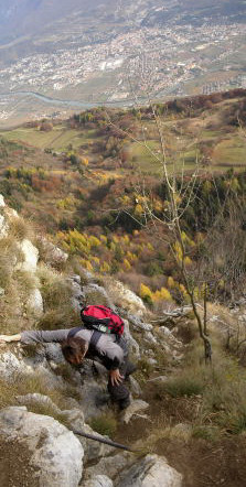 Foto: Wolfgang Lauschensky / Wandertour / Sentiero Somator / kurze gesicherte Rinne / 13.12.2011 12:21:07