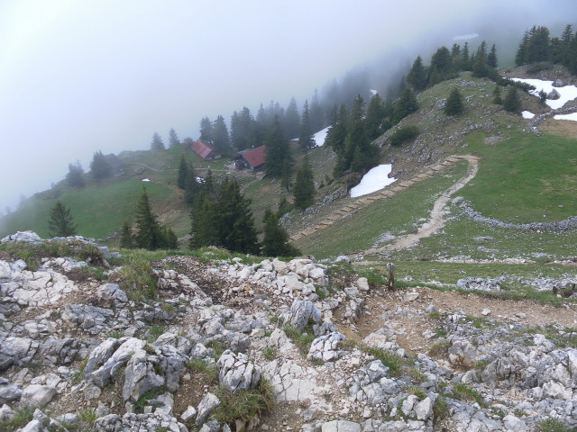 Foto: Wolfgang Lauschensky / Wandertour / Breitenstein, 1622 m / Gipfelblick zur Hubertushütte / 13.05.2012 17:04:30