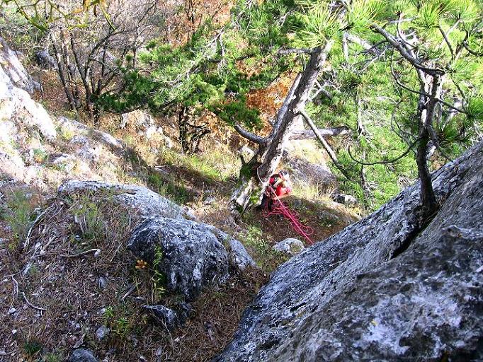 Foto: Andreas Koller / Klettertour / Doppelsteig (722m) / Tiefblick / 02.11.2010 20:35:55