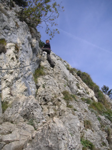 Foto: Wolfgang Lauschensky / Wandertour / Kindlwand Wasserwand Heuberg Kitzstein / Rissartige Querung auf die Wasserwand / 23.11.2010 17:19:16