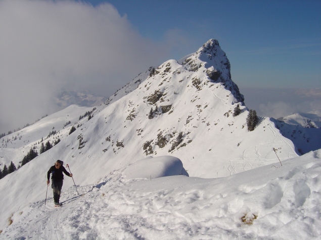 Foto: Manfred Karl / Skitour / Auracher Gipfelrunde Gebra - Weißkopfkogel - Bischof / Verbindungsgrat zum Gebra / 13.01.2013 20:52:50