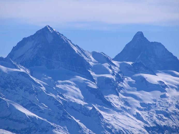 Foto: Andreas Koller / Skitour / Sommet des Diablerets (3210m) / Dent Blanche (4357m) und Matterhorn (4478m) / 13.02.2011 20:56:08