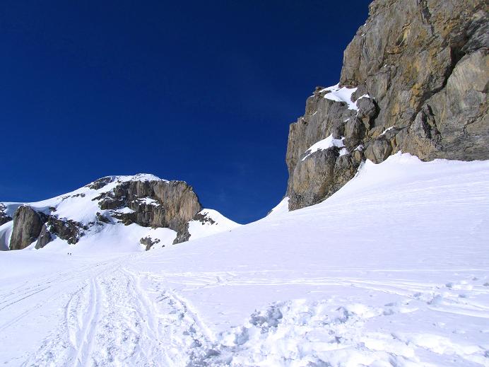 Foto: Andreas Koller / Skitour / Sommet des Diablerets (3210m) / Nach der Engstelle am Glacier des Diablerets / 13.02.2011 20:54:40