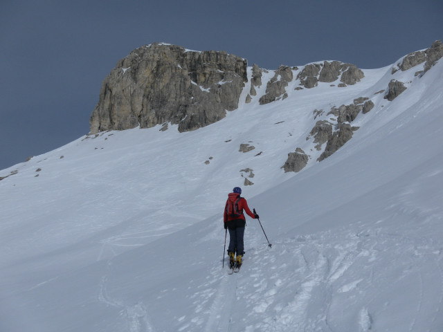 Foto: Wolfgang Lauschensky / Skitour / Innichriedel 2526m / Innichriedel, rechts über die Scharte wird angestiegen / 04.03.2011 18:26:00