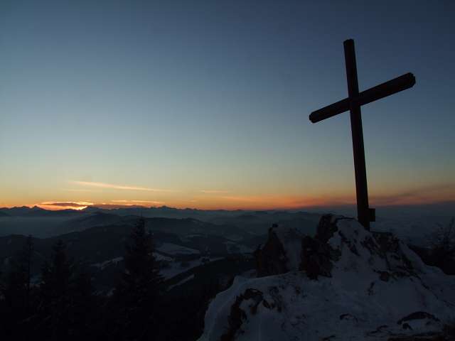 Foto: Datzi / Schneeschuhtour / Rundtour über den Prochenberg 1123m / Das Gipfelkreuz vom Prochenberg / 01.05.2011 20:39:22